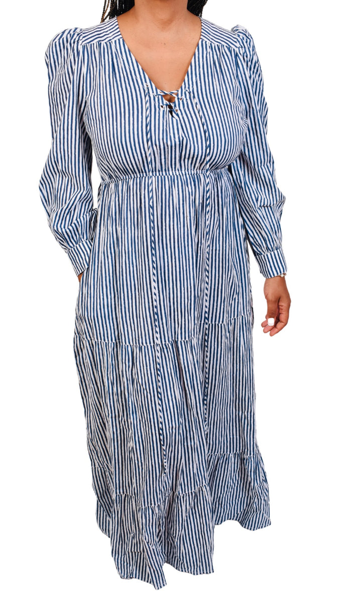 PIN STRIPE DRESS – ZOE'S EMPIRE