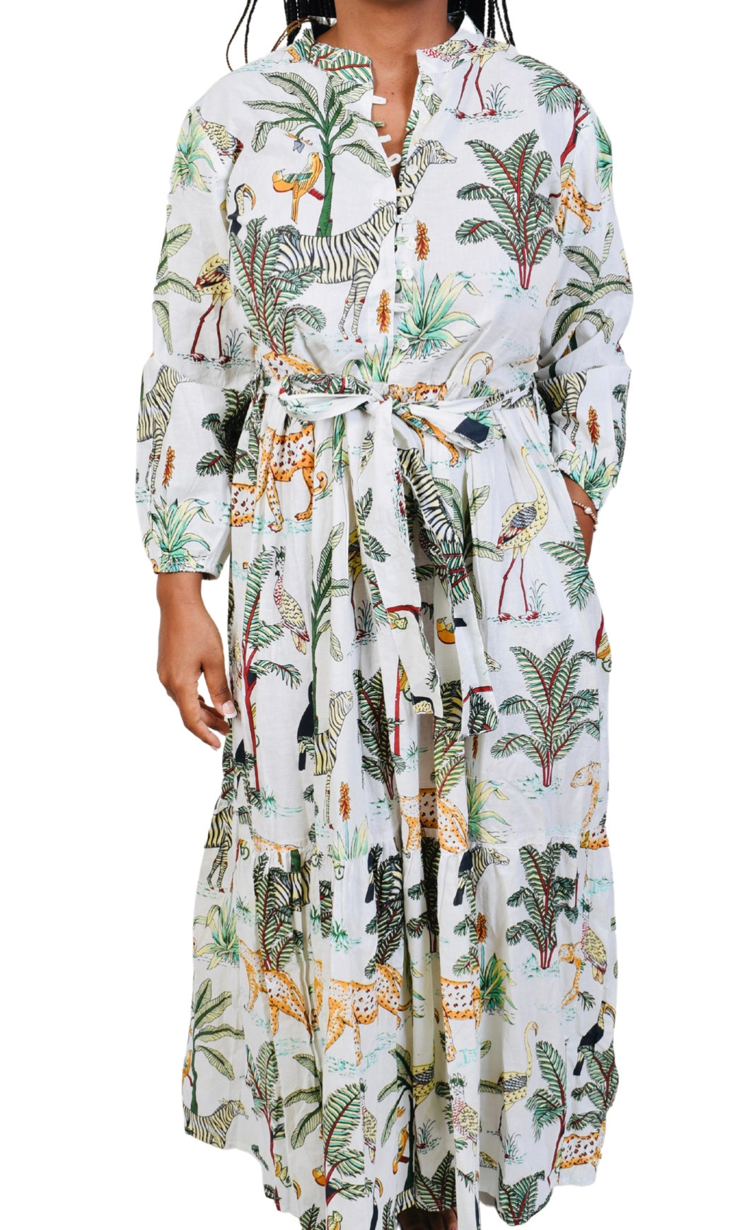 maxi safari dress Safari Deer Print Lace Maxi Dress